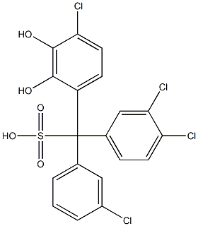 (3-Chlorophenyl)(3,4-dichlorophenyl)(4-chloro-2,3-dihydroxyphenyl)methanesulfonic acid Struktur