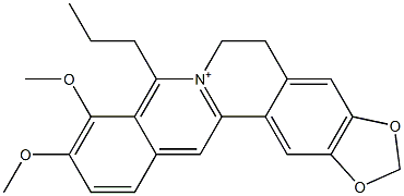 8-Propyl-5,6-dihydro-9,10-dimethoxybenzo[g]-1,3-benzodioxolo[5,6-a]quinolizinium Struktur