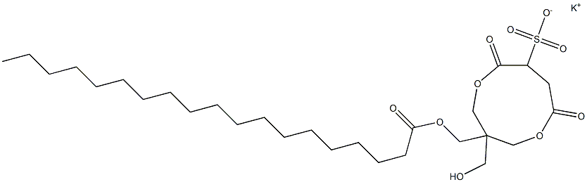 1-(1-Oxononadecyloxymethyl)-1-(hydroxymethyl)-4,7-dioxo-3,8-dioxacyclononane-6-sulfonic acid potassium salt Struktur