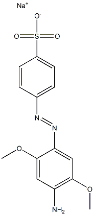 4-(4-Amino-2,5-dimethoxyphenylazo)benzenesulfonic acid sodium salt Struktur