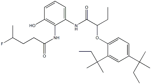 6-(4-Fluoropentanoylamino)-5-[2-(2,4-di-tert-amylphenoxy)butyrylamino]phenol Struktur