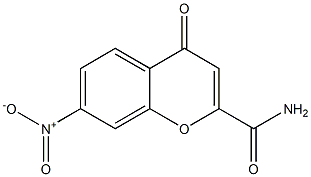 7-Nitro-4-oxo-4H-1-benzopyran-2-carboxamide Struktur