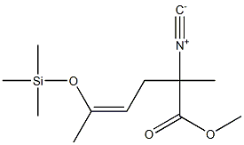 2-Isocyano-2-methyl-5-trimethylsilyloxy-4-hexenoic acid methyl ester Struktur