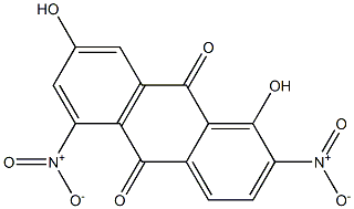 1,7-Dihydroxy-2,5-dinitroanthraquinone Struktur