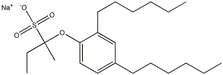 2-(2,4-Dihexylphenoxy)butane-2-sulfonic acid sodium salt Struktur