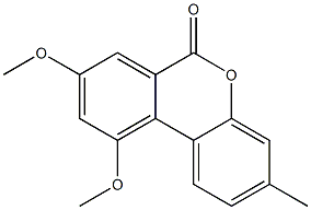 3-Methyl-8,10-dimethoxy-6H-dibenzo[b,d]pyran-6-one Struktur