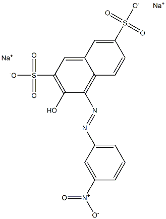 3-Hydroxy-4-[(3-nitrophenyl)azo]-2,7-naphthalenedisulfonic acid disodium salt Struktur