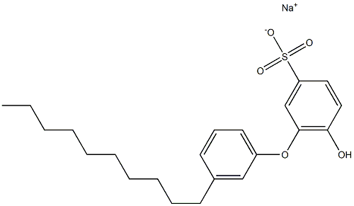 6-Hydroxy-3'-decyl[oxybisbenzene]-3-sulfonic acid sodium salt Struktur