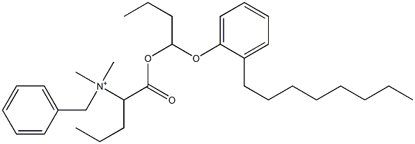 N,N-Dimethyl-N-benzyl-N-[1-[[1-(2-octylphenyloxy)butyl]oxycarbonyl]butyl]aminium Struktur