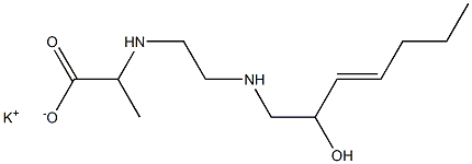 2-[N-[2-[N-(2-Hydroxy-3-heptenyl)amino]ethyl]amino]propionic acid potassium salt Struktur