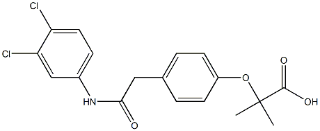 2-[4-[2-(3,4-Dichlorophenylamino)-2-oxoethyl]phenoxy]-2-methylpropionic acid Struktur