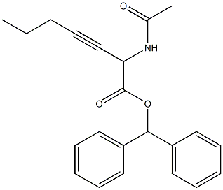 2-Acetylamino-3-heptynoic acid diphenylmethyl ester Struktur