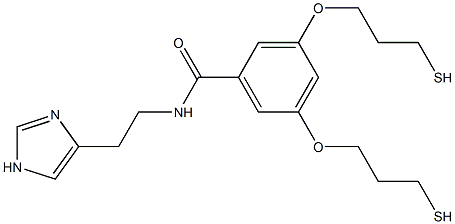 N-[2-(1H-Imidazol-4-yl)ethyl]-3,5-bis(3-mercaptopropyloxy)benzamide Struktur