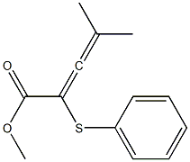 4-Methyl-2-phenylthio-2,3-pentadienoic acid methyl ester Struktur