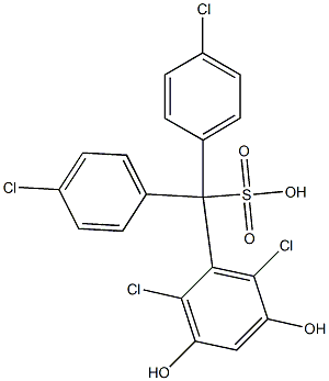 (2,6-Dichloro-3,5-dihydroxyphenyl)bis(4-chlorophenyl)methanesulfonic acid Struktur