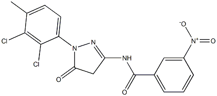 1-(2,3-Dichloro-4-methylphenyl)-3-(3-nitrobenzoylamino)-5(4H)-pyrazolone Struktur