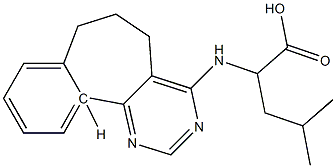 (R)-2-[[(6,7-Dihydro-5H-benzo[6,7]cyclohepta[1,2-d]pyrimidin)-4-yl]amino]-4-methylvaleric acid Struktur