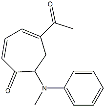 5-Acetyl-7-(methylphenylamino)cyclohepta-2,4-dien-1-one Struktur