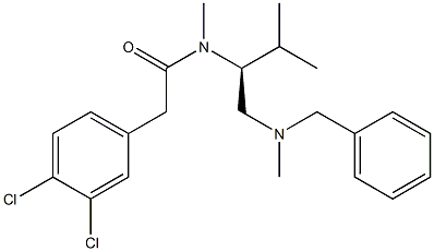 3,4-Dichloro-N-methyl-N-[(S)-1-[(N-benzyl-N-methylamino)methyl]-2-methylpropyl]benzeneacetamide Struktur