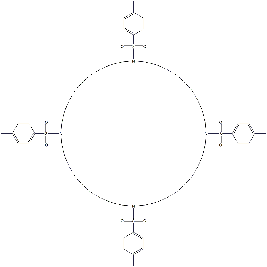 1,11,21,31-Tetrakis(4-methylphenylsulfonyl)-1,11,21,31-tetraazacyclotetracontane Struktur