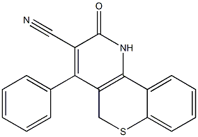 1,2-Dihydro-2-oxo-4-[phenyl]-5H-[1]benzothiopyrano[4,3-b]pyridine-3-carbonitrile Struktur