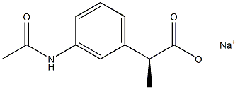 [S,(-)]-2-[m-(Acetylamino)phenyl]propionic acid sodium salt Struktur