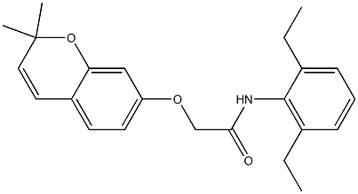 2-[[2,2-Dimethyl-2H-1-benzopyran-7-yl]oxy]-2',6'-diethylacetanilide Struktur