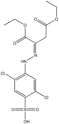 2,5-Dichloro-4-[N'-[1,2-bis(ethoxycarbonyl)ethylidene]hydrazino]benzenesulfonic acid Struktur