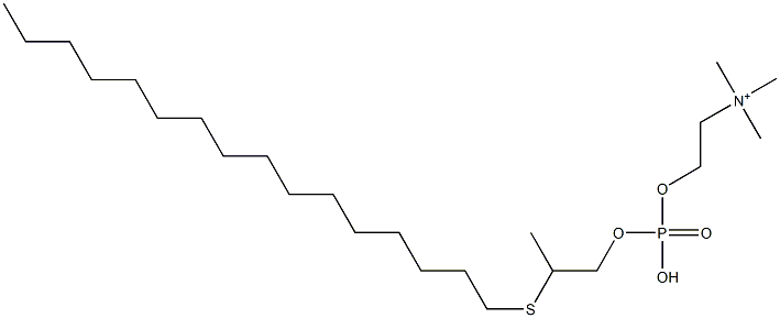 O-[Hydroxy(2-hexadecylthiopropyloxy)phosphinyl]choline Struktur