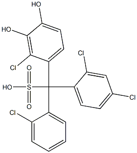 (2-Chlorophenyl)(2,4-dichlorophenyl)(2-chloro-3,4-dihydroxyphenyl)methanesulfonic acid Struktur