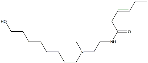 N-[2-[N-(8-Hydroxyoctyl)-N-methylamino]ethyl]-3-hexenamide Struktur