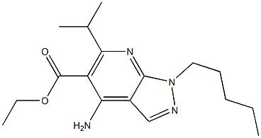 1-Pentyl-4-amino-6-isopropyl-1H-pyrazolo[3,4-b]pyridine-5-carboxylic acid ethyl ester Struktur