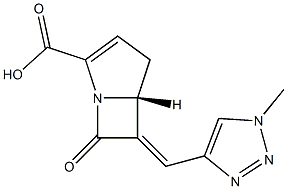 (5R,6E)-6-[(1-Methyl-1H-1,2,3-triazol)-4-yl]methylene-7-oxo-1-azabicyclo[3.2.0]hept-2-ene-2-carboxylic acid Struktur