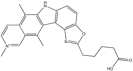 2-(4-Carboxybutyl)-7,10,12-trimethyl-6H-oxazolo[4,5-g]pyrido[4,3-b]carbazol-10-ium Struktur