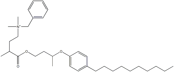 N,N-Dimethyl-N-benzyl-N-[3-[[3-(4-decylphenyloxy)butyl]oxycarbonyl]butyl]aminium Struktur