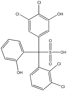 (2,3-Dichlorophenyl)(3,4-dichloro-5-hydroxyphenyl)(2-hydroxyphenyl)methanesulfonic acid Struktur