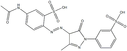 5-(Acetylamino)-2-[[[4,5-dihydro-3-methyl-5-oxo-1-(3-sulfophenyl)-1H-pyrazol]-4-yl]azo]benzenesulfonic acid Struktur