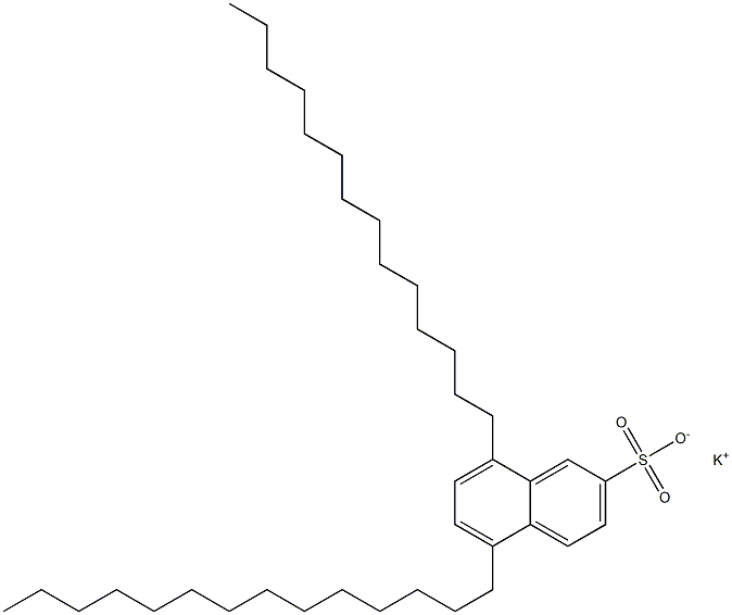 5,8-Ditetradecyl-2-naphthalenesulfonic acid potassium salt Struktur