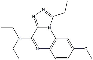 4-Diethylamino-8-methoxy-1-ethyl[1,2,4]triazolo[4,3-a]quinoxaline Struktur