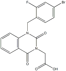 1-(4-Bromo-2-fluorobenzyl)-1,2,3,4-tetrahydro-2,4-dioxoquinazoline-3-acetic acid Struktur