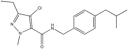 N-(4-Isobutylbenzyl)-1-methyl-3-ethyl-4-chloro-1H-pyrazole-5-carboxamide Struktur