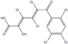 (2E,4E)-2-Hydroxy-3,4,5-trichloro-6-oxo-6-(2,4,5-trichlorophenyl)-2,4-hexadienoic acid Struktur