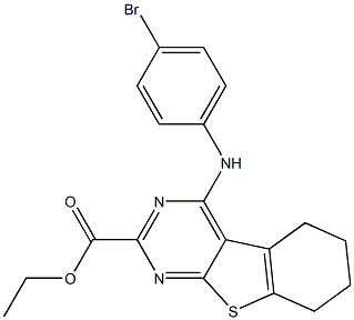 5,6,7,8-Tetrahydro-4-(4-bromophenylamino)[1]benzothieno[2,3-d]pyrimidine-2-carboxylic acid ethyl ester Struktur