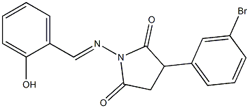 2-(m-Bromophenyl)-N-(o-hydroxybenzylideneamino)succinimide Struktur