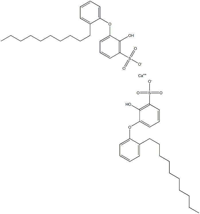 Bis(2-hydroxy-2'-decyl[oxybisbenzene]-3-sulfonic acid)calcium salt Struktur