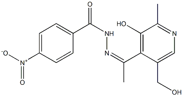 1-(2-Methyl-3-hydroxy-5-hydroxymethylpyridin-4-yl)ethanone 4-nitrobenzoyl hydrazone Struktur