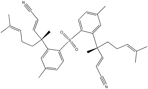 [(1R)-1,5-Dimethyl-1-(2-cyanoethenyl)-4-hexenyl](4-methylphenyl) sulfone Struktur