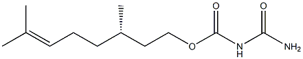 (-)-Allophanic acid (S)-3,7-dimethyl-6-octene-1-yl ester Struktur