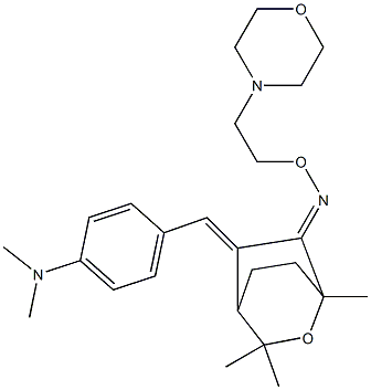 5-[4-(Dimethylamino)benzylidene]-1,3,3-trimethyl-2-oxabicyclo[2.2.2]octan-6-one O-[2-morpholinoethyl]oxime Struktur