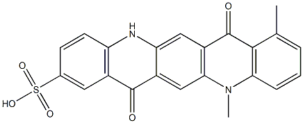 5,7,12,14-Tetrahydro-8,12-dimethyl-7,14-dioxoquino[2,3-b]acridine-2-sulfonic acid Struktur